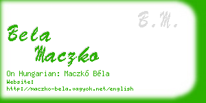 bela maczko business card